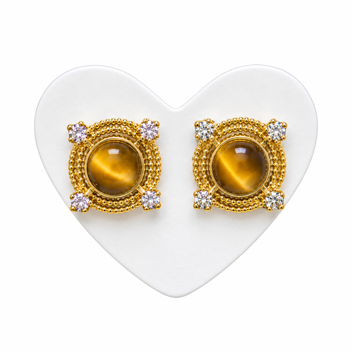 Earring - 925 sterling silver | Tiger's eye