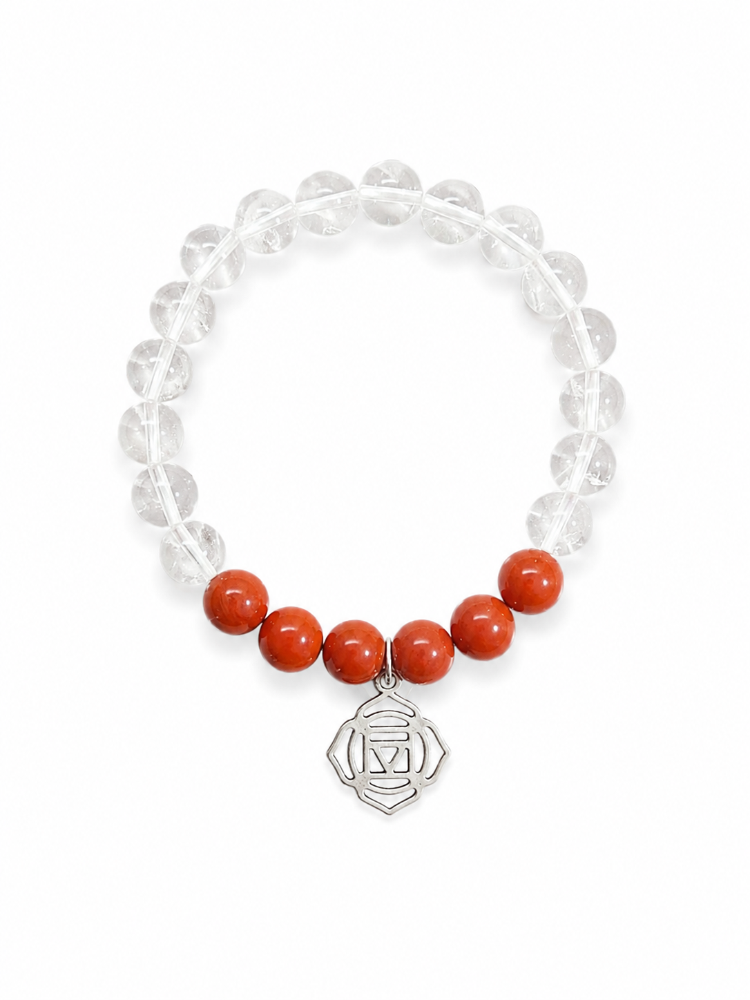 Bracelet | Jaspe rouge et quartz clair