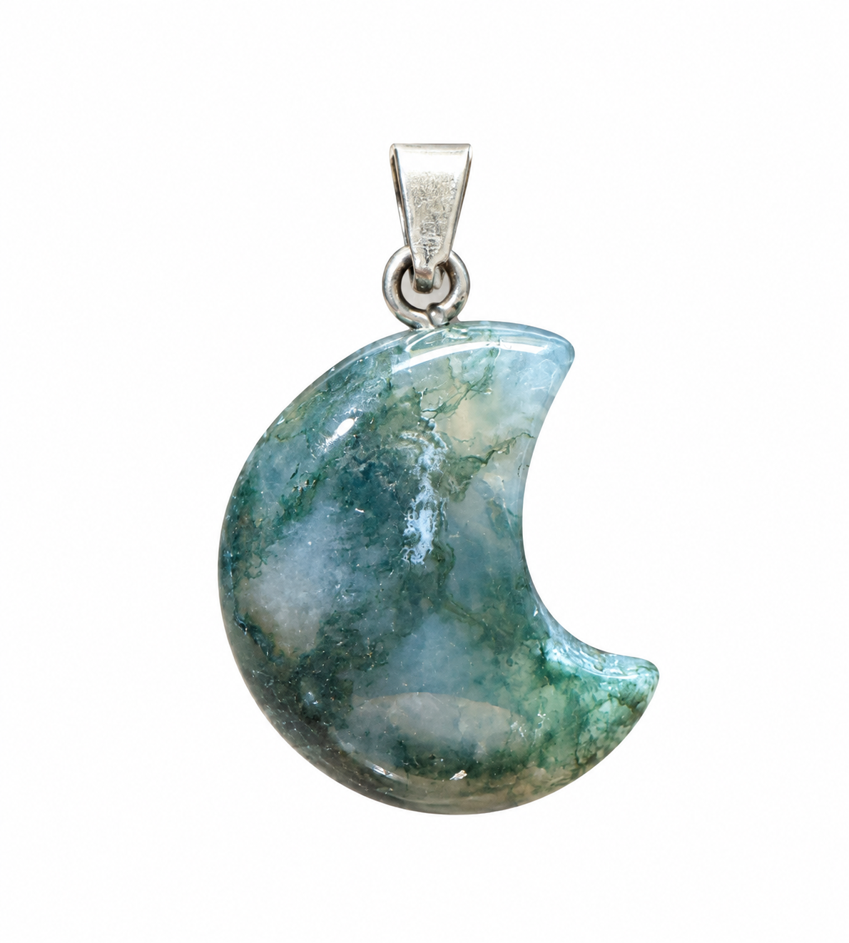 Moon pendant | Moss agate