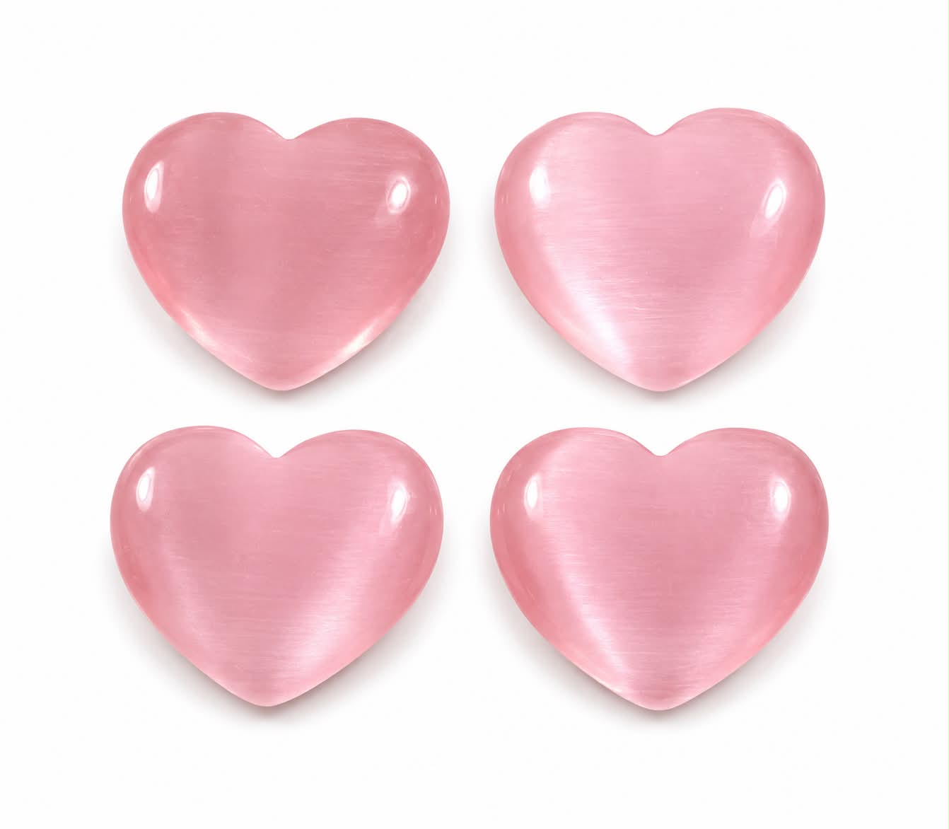 coeur en catseye rose