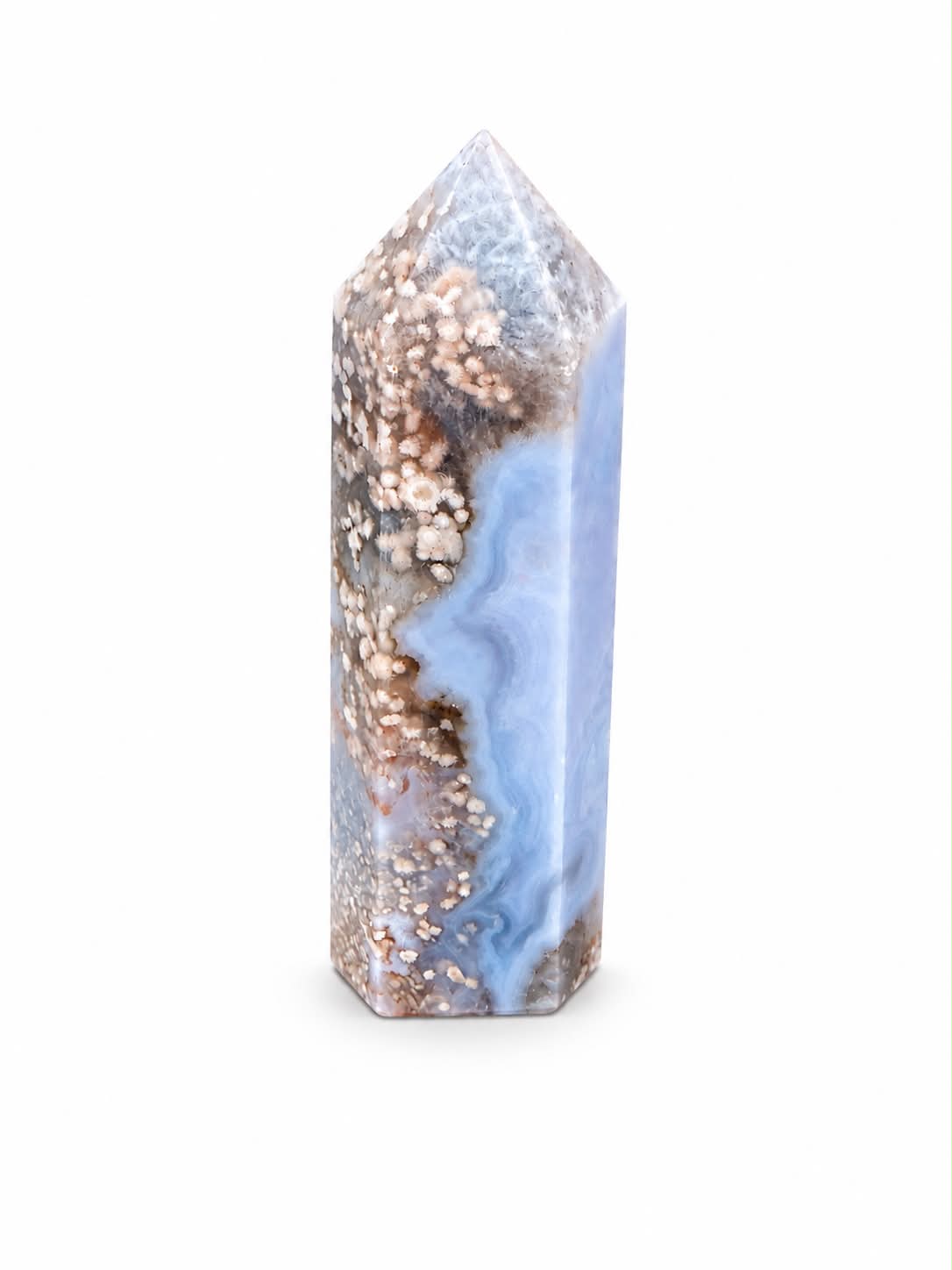 Tour | Agate fleur bleu