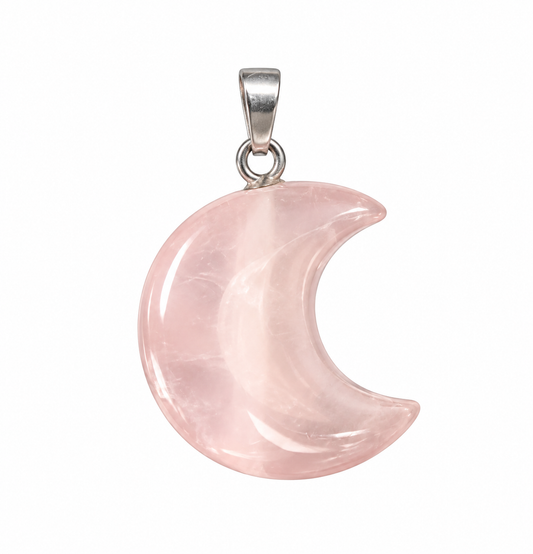 Moon pendant | Rose quartz