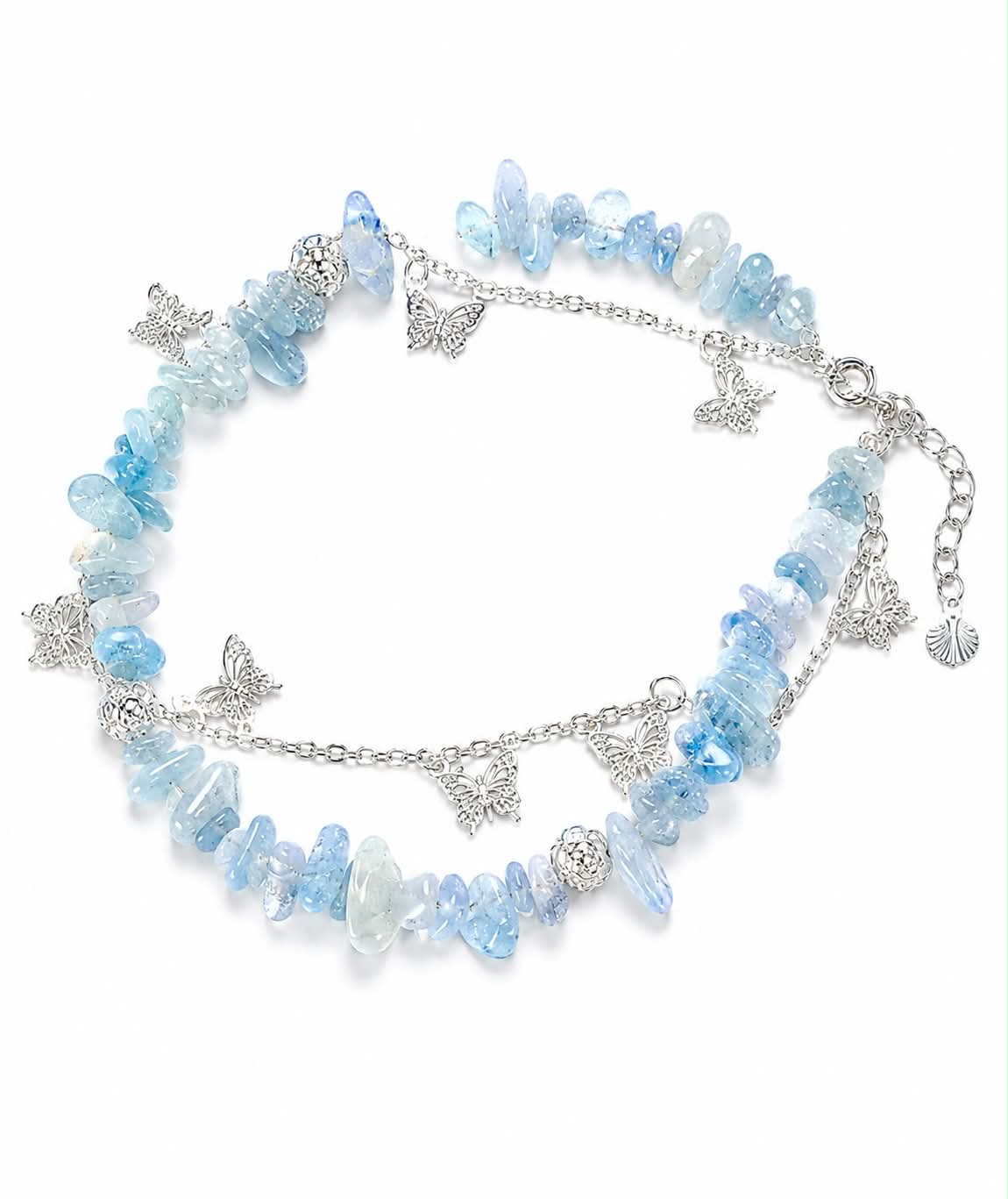 Bracelet de cheville en aquamarine