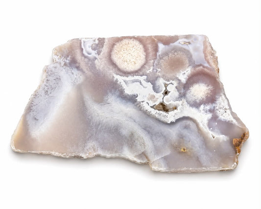 Tranche d'agate fleur et amethyste rose