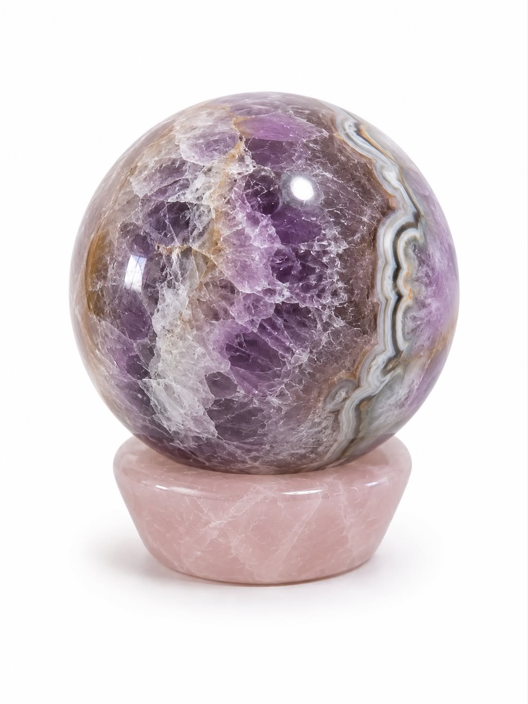 Sphere d'amethyste et agate