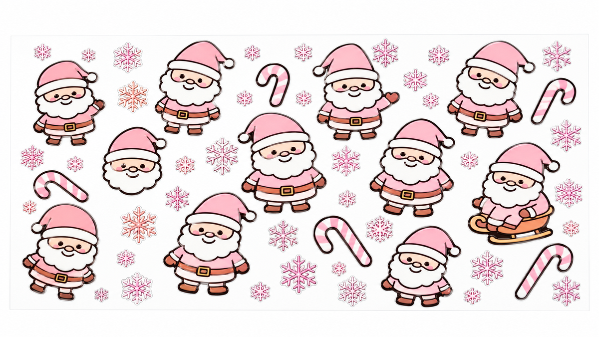 Image pour verre | Père Noël rose