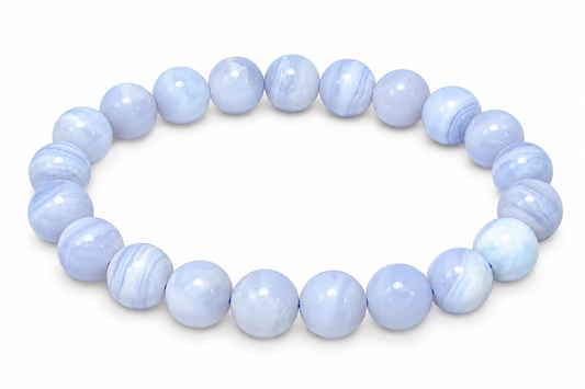 Bracelet 8mm | Agate dentelle bleu
