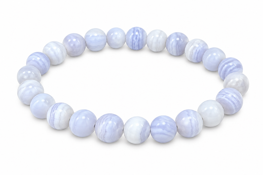 Bracelet 6mm | Agate dentelle bleu