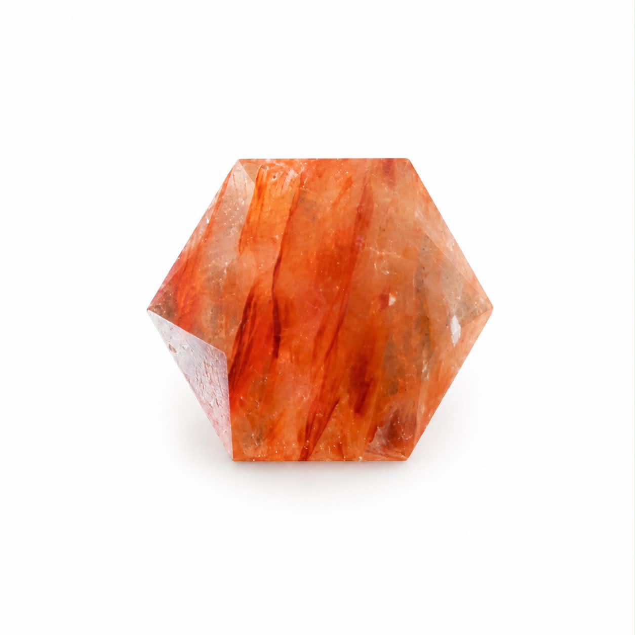 Mini pièce faceté | Quartz feu rouge