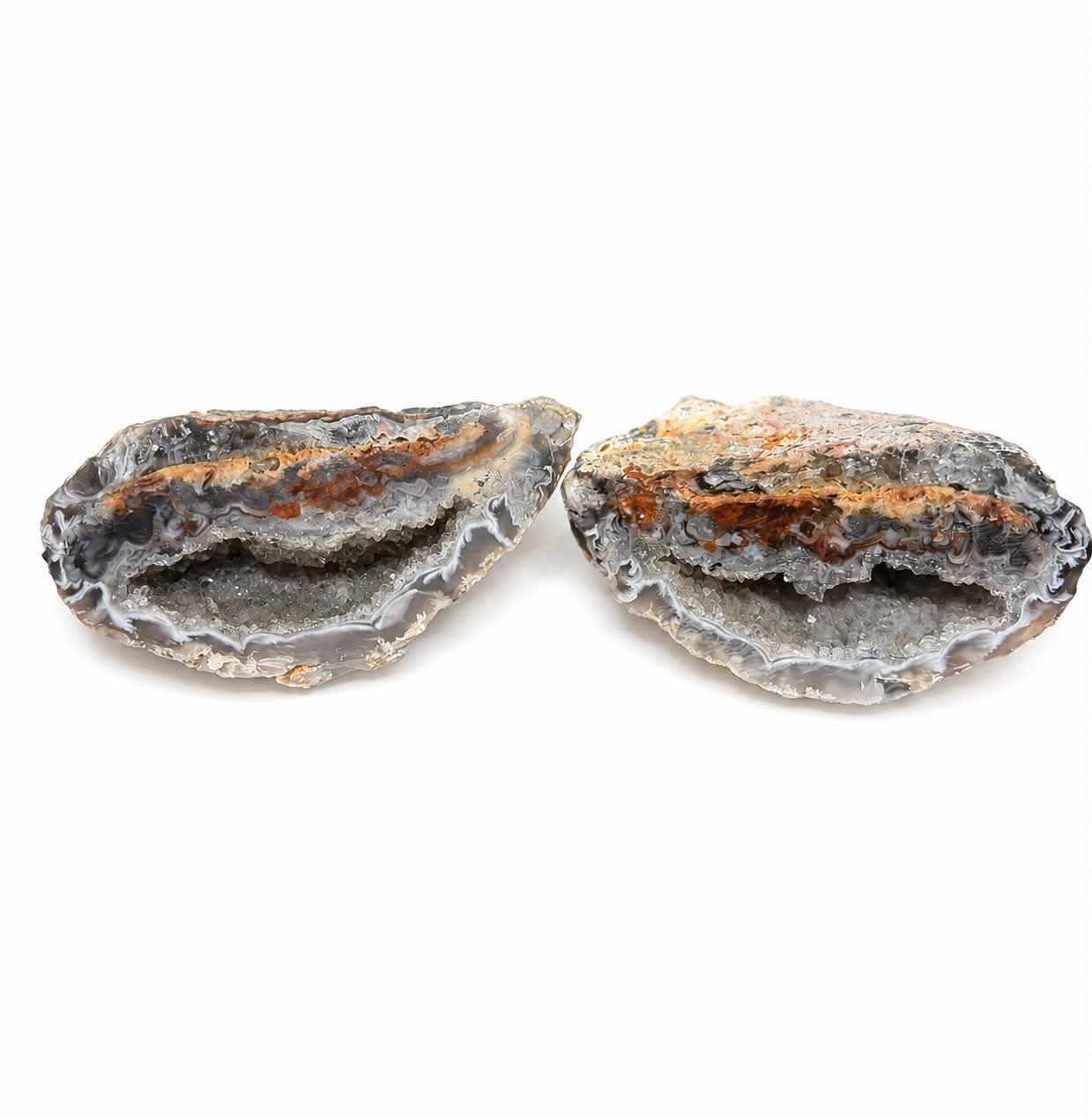 Paire | Agate druzy du brésil
