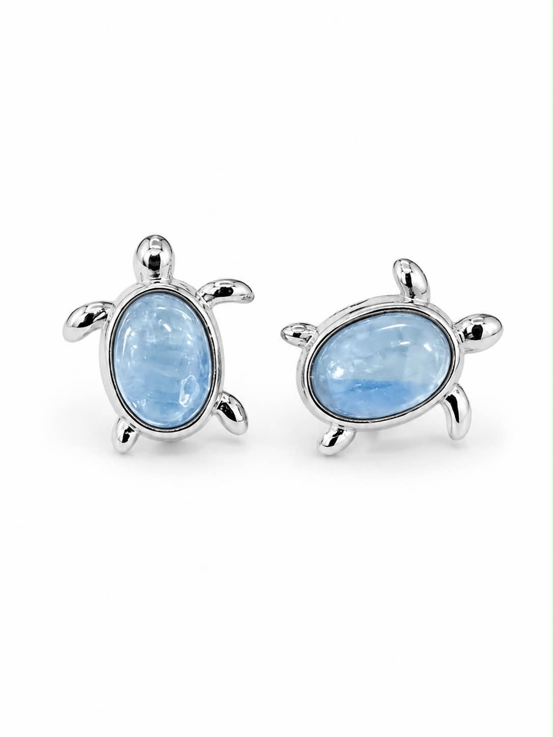 Boucle d'oreille tortue en kyanite